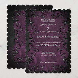 Elegante gothische Halloween-Hochzeitseinladung Einladung