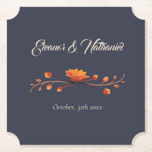 Elegante gotische 3D-Blumen-Minimalist-Hochzeit Untersetzer