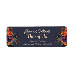 Elegante gotische Blumen Hochzeitsadresse