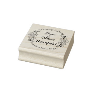 Elegante gotische Blumen-Rund-Rücksende-Adresse Ho Gummistempel