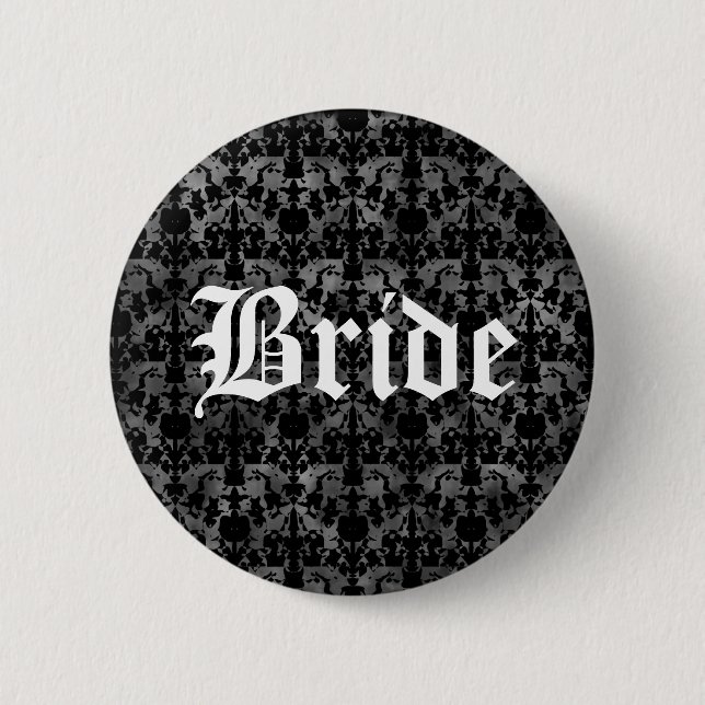 Elegante gotische Braut Button (Vorderseite)