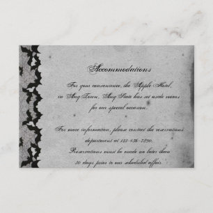 Elegante gotische Fledermausspitze edle Hochzeitse Begleitkarte