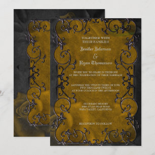 Elegante gotische Halbzeitschrift Hochzeit Einladu Einladung