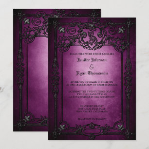 Elegante gotische Halbzeitschrift Hochzeit Einladu Einladung
