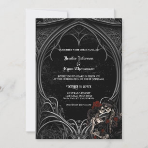 Elegante gotische Halbzeitschrift Hochzeit Einladu Einladung