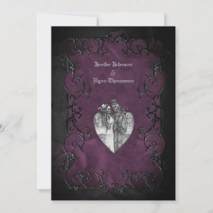 Elegante gotische Halbzeitschrift Hochzeit Einladu Einladung