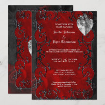Elegante gotische Halbzeitschrift Hochzeit Einladu