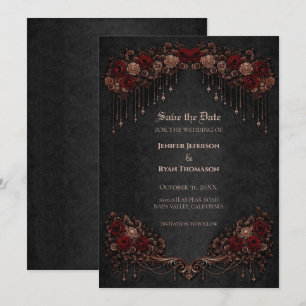 Elegante gotische Hochzeit Save-the-Date-Einladung Ankündigung