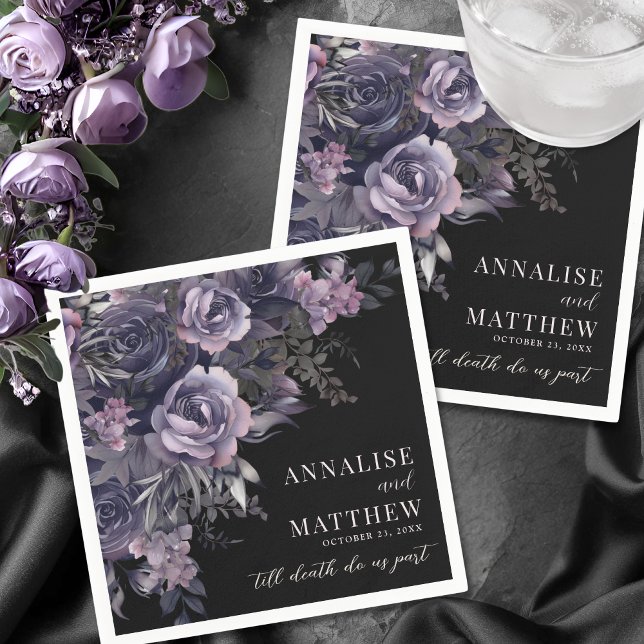 Elegante gotische Hochzeit Serviette (Elegant Gothic Wedding Napkins)