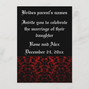Elegante gotische Hochzeitseinladungen 4,5" x 6,25 Einladung