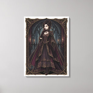 Elegante gotische Königin viktorianische Dark Art  Leinwanddruck