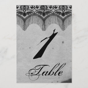 Elegante gotische Spitze Edle Hochzeitstischnummer Einladung