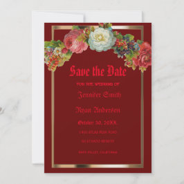 Elegante Gotische Vintage Blume Save the Date Einladung