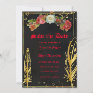 Elegante Gotische Vintage Blume Save the Date I Einladung