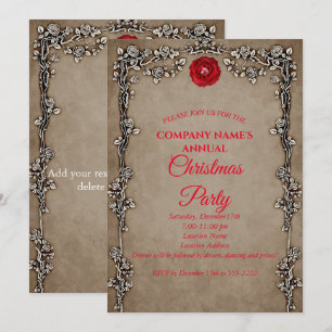 Elegante Gotische Weihnachtsfeiertage Party Einlad Einladung