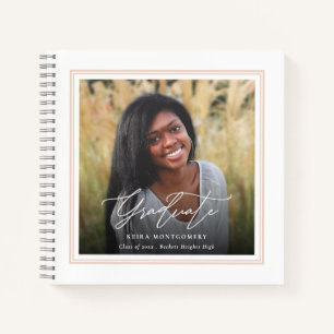 Elegante Graduate 2 Foto Square Guest Abschluss Notizbuch