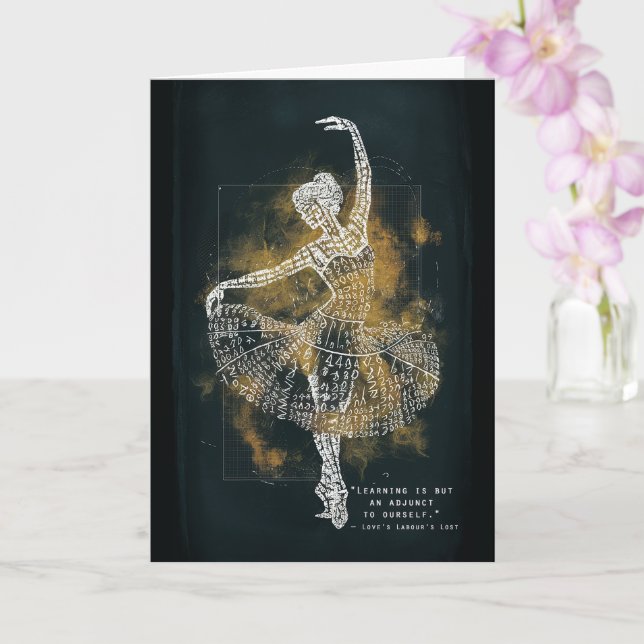 Elegante Graduate Black and Gold Artistic Karte (Orchidee)