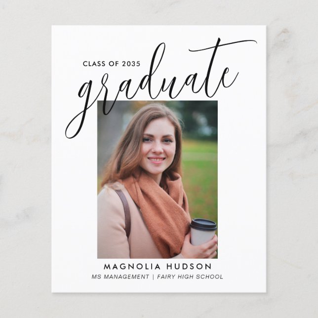 Elegante Graduate Class Foto Abschluss Card (Vorderseite)