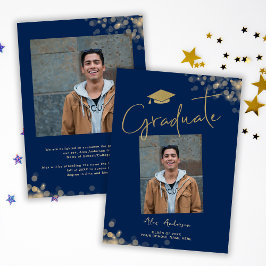 Elegante Graduate Foto Blue Navy Ankündigung