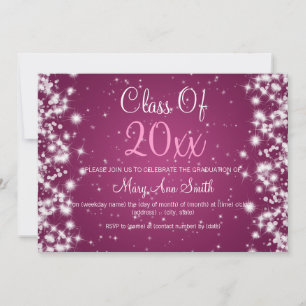 Elegante Graduierungsparty Winter Sparkle Berry Einladung