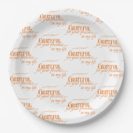 Elegante Grateful Erntedank Autumn Typografy Pappteller