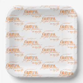 Elegante Grateful Erntedank Autumn Typografy Pappteller