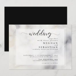 Elegante, grau-blassgelbe Wolken Einladung