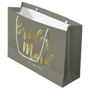 Elegante, grau-goldene Brautjungfrau Große Geschenktüte