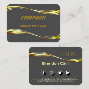 Elegante, grau-goldfarbene berufliche Visitenkarte