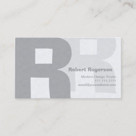 Elegante Grau-Retro großer doppelter Buchstabe R Visitenkarte