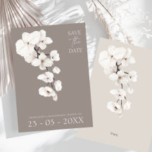 Elegante, grau-weiße Orchidee Moderne Hochzeit