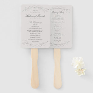 Elegante graue Bleistiftskizze Zweige Hochzeitspro Fächer