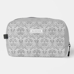 Elegante graue Floral Muster Toilettenbeutel Waschbeutel