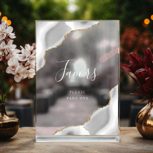 Elegante graue Gold-Achat-Hochzeitsgeschenke Acrylschild