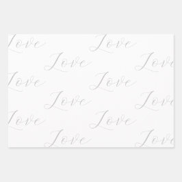 Elegante, graue Liebe Hochzeit Geschenkpapier Set