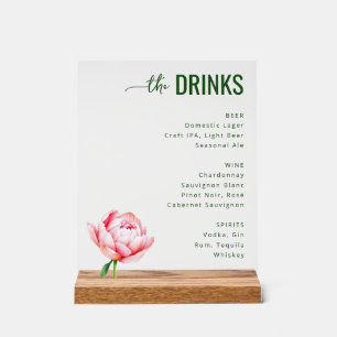 Elegante graue minimalistische Getränkekarte Acrylschild
