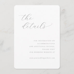 Elegante graue minimalistische Kalligrafie Begleitkarte
