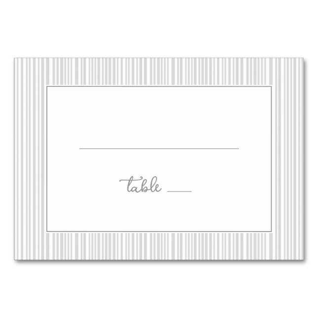 Elegante graue minimalistische Linien Tischnummer (Vorderseite)