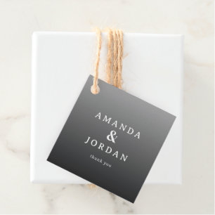Elegante graue minimalistische Namen Geschenkanhänger