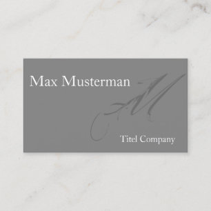 Elegante graue Monogramm Visitenkarte
