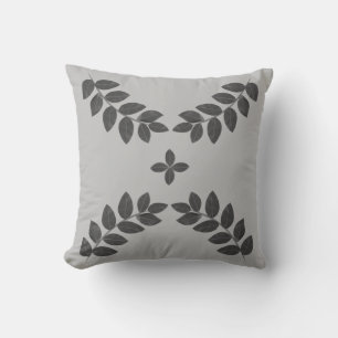 Elegante graue Pflanzenblätter Kissen