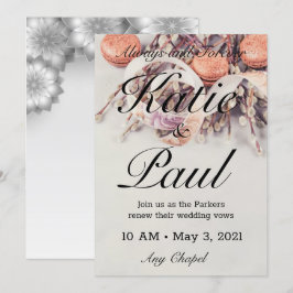 Elegante graue Rose Hochzeit Einladung