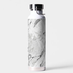 Elegante graue "Slate Whisper Stream" Marmortextur Trinkflasche