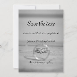 Elegante, graue und schwarze Save the Date Karte