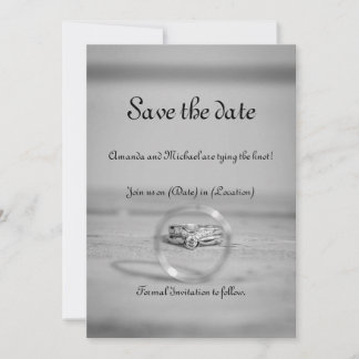 Elegante, graue und schwarze Save the Date Karte