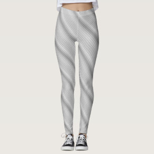 Elegante graue und weiße Streifen Leggings