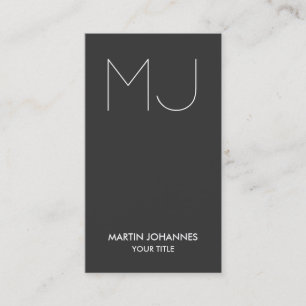 Elegante graue Visitenkarte mit Chic-Monogramm ver