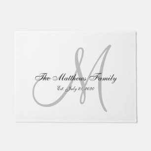 Elegante graue Wedding Fußmatte
