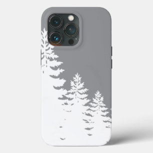 Elegante graue weiße Kiefern-Silhouette       Case-Mate iPhone Hülle