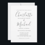 Elegante graue weiße Unterschrift Hochzeit Einladu Einladung<br><div class="desc">Elegante,  grau-weiße,  signierte Hochzeitsinspektion mit den charakteristischen Stilnamen,  diese stilvolle,  grau-weiße Hochzeitseinladung kann mit Ihren Informationen in chic graue Schrift personalisiert werden. Entwickelt von Thisisnotme©</div>